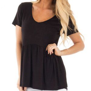 Short Sleeve Babydoll T-shirt w/ Sweetheart Neck
